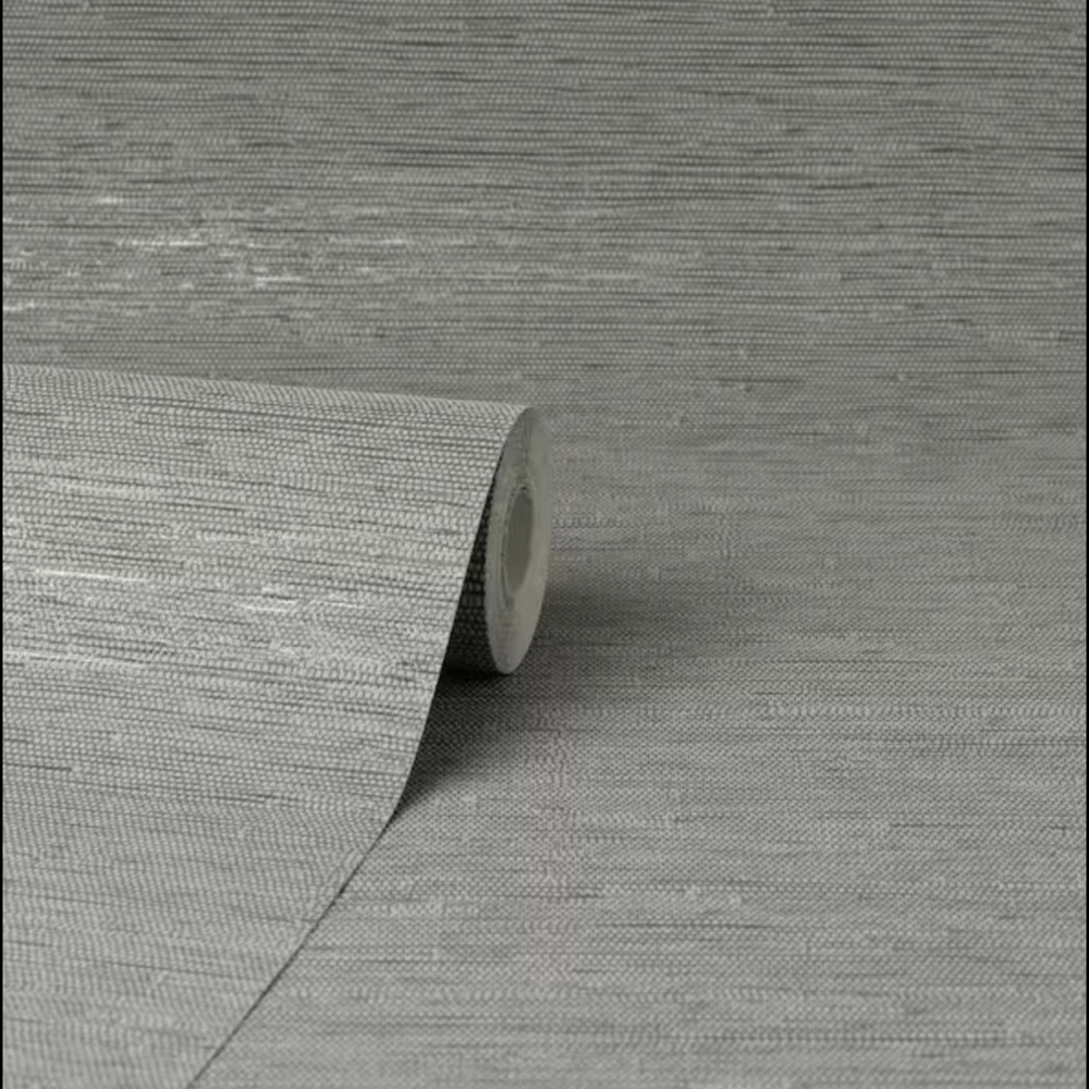 🩶Fine Decor Gray Grasscloth Vinyl Textured Wallpaper-3PK🩶 - Picture 2 of 5
